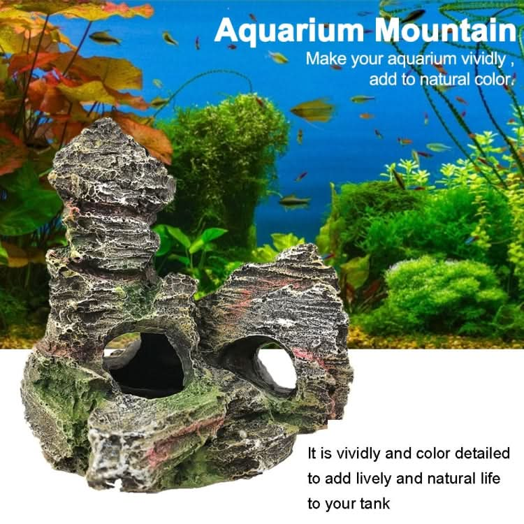 Stone Fish Tank Landscape Simulation Resin Aquarium Decorative Ornament, Style: - Reluova