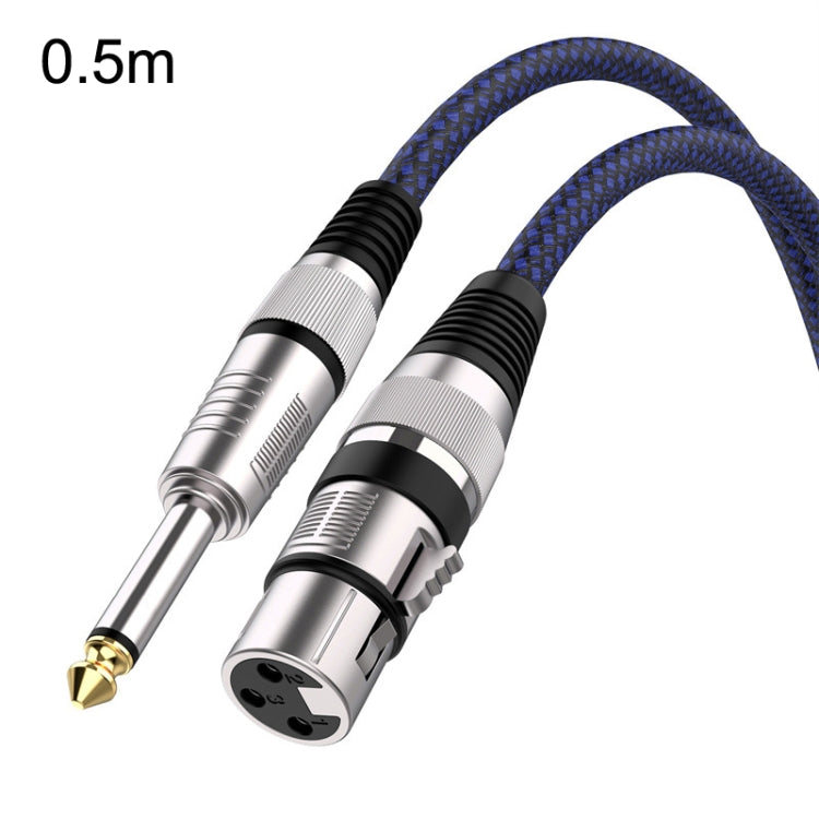 Blue and Black Net TRS 6.35mm Male To Caron Female Microphone XLR Balance Cable Reluova