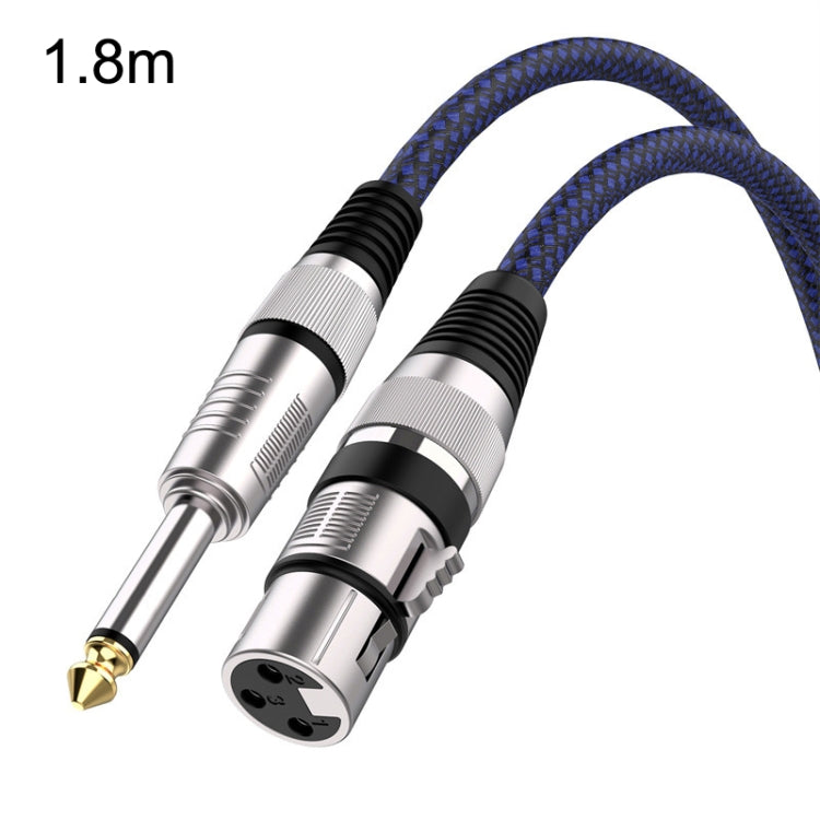 Blue and Black Net TRS 6.35mm Male To Caron Female Microphone XLR Balance Cable Reluova