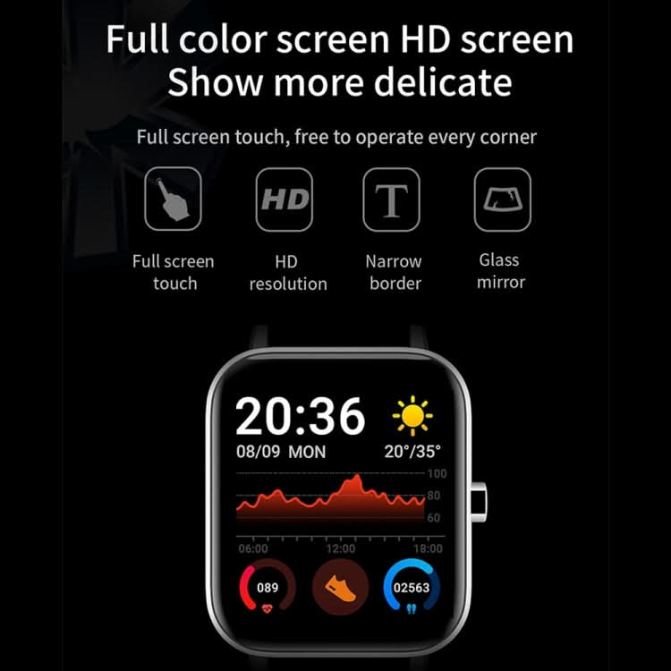 H10 1.69 inch Screen Bluetooth Call Smart Watch, Support Heart Rate/Blood Pressure/Sleep Monitoring