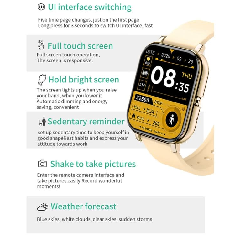 H10 1.69 inch Screen Bluetooth Call Smart Watch, Support Heart Rate/Blood Pressure/Sleep Monitoring