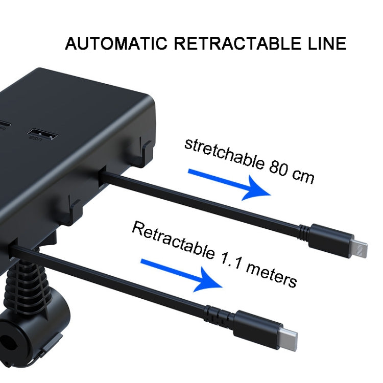 65W Front / Back Seat QC3.0  Car Charger With 8 Pin And Type-C/USB-C Retractable Data Cable ÎҵÄÉ̵ê