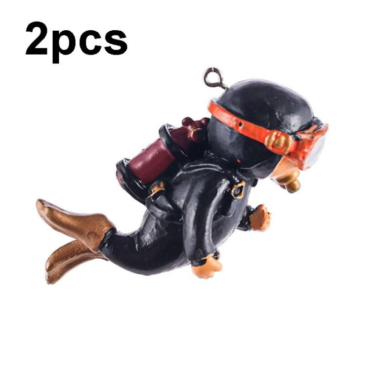 2pcs Fish Tank Diver Aquarium Ornaments Aquascape Decorations(Regular Black)-Reluova