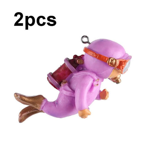 2pcs Fish Tank Diver Aquarium Ornaments Aquascape Decorations(Regular Pink)-Reluova