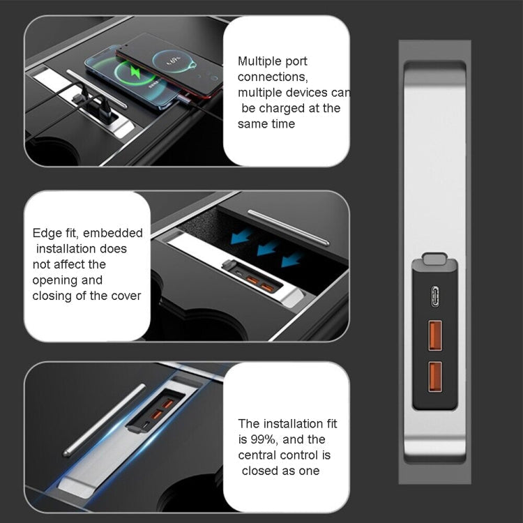 For Tesla Model 3/Y Car USB-C/Type-C+2 USB 3.0 Port Docking Station HUB ÎҵÄÉ̵ê