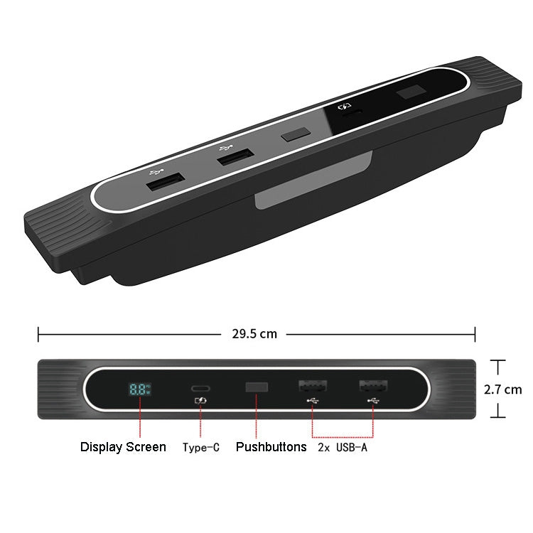 For Tesla Model 3/Y Car USB Hub Docking Station With Digital Display Ambient Light ÎҵÄÉ̵ê