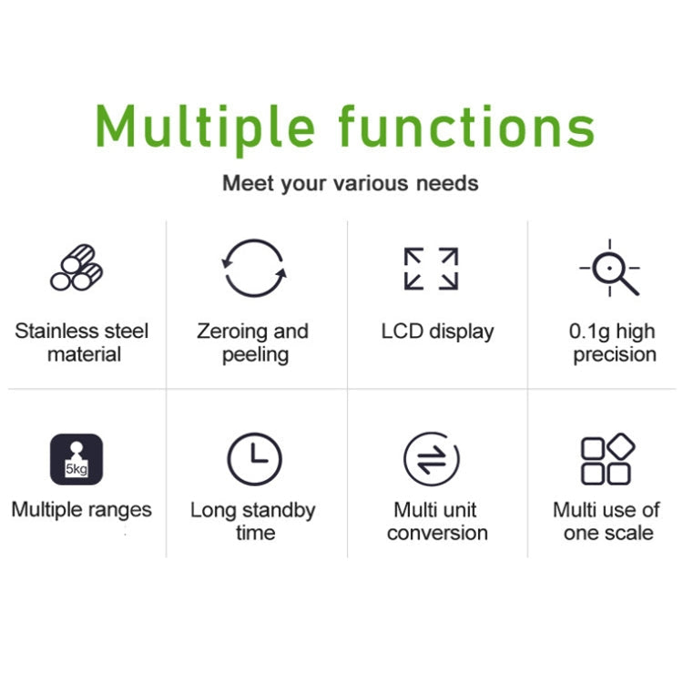 Small Multifunctional Kitchen High Precision Electronic Scale LCD Digital Display Food Scale My Store