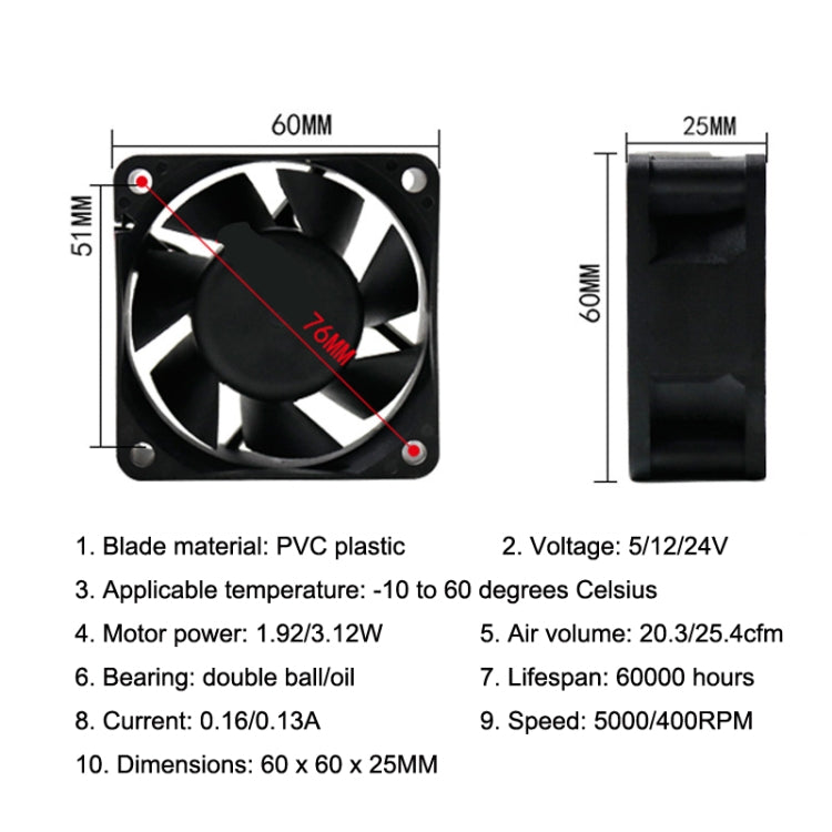 6cm Quiet DC Cooling Fan