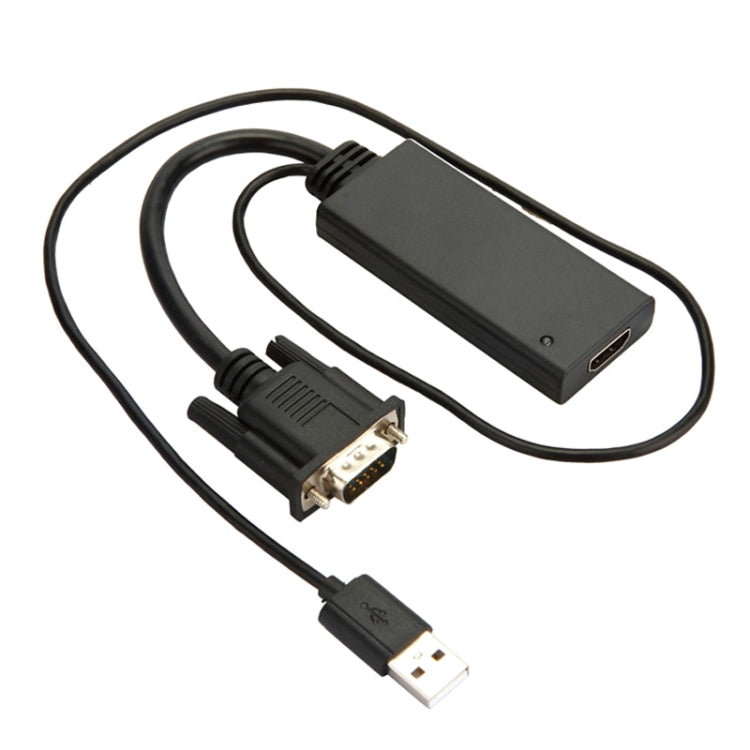 HD55Y VGA To HDMI Adapter Cable VGA+USB To HD 1080P Converter With Power Supply My Store