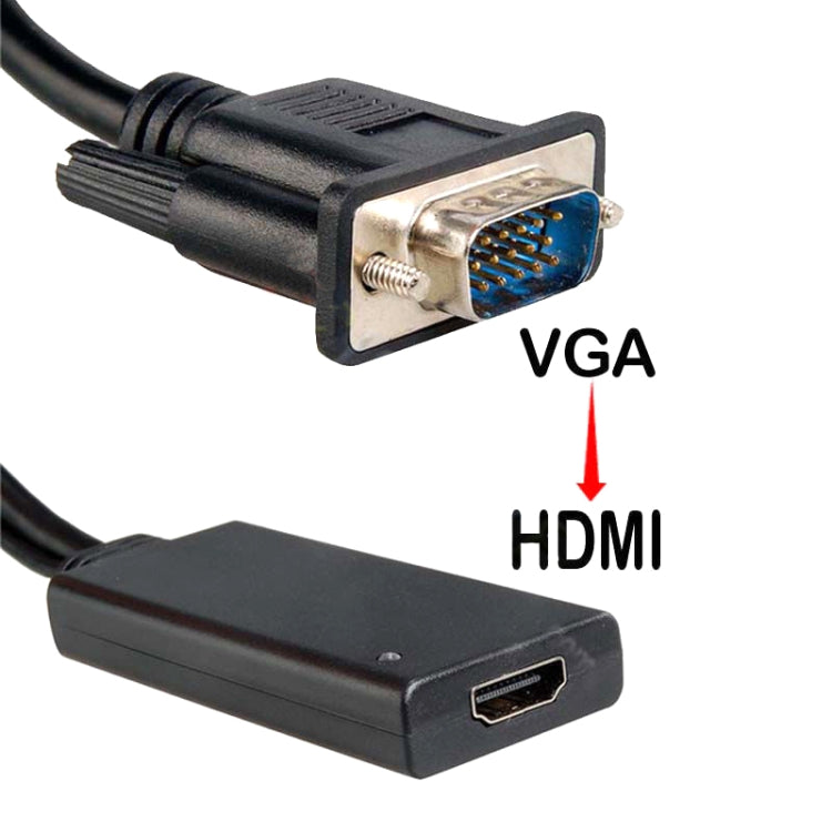 HD55Y VGA To HDMI Adapter Cable VGA+USB To HD 1080P Converter With Power Supply My Store