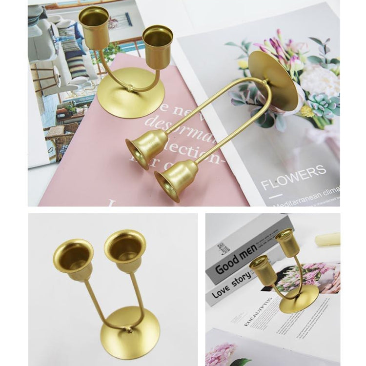 Y-shaped Gold U-shaped Iron Candle Holder Home Dinner Romantic Candle Holder Ornament My Store