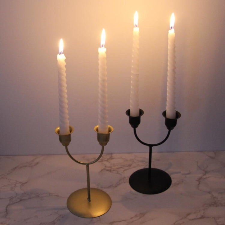 Y-shaped Gold U-shaped Iron Candle Holder Home Dinner Romantic Candle Holder Ornament