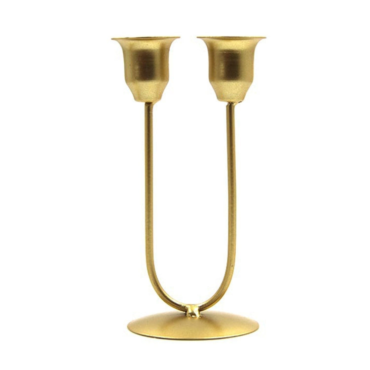 Y-shaped Gold U-shaped Iron Candle Holder Home Dinner Romantic Candle Holder Ornament My Store