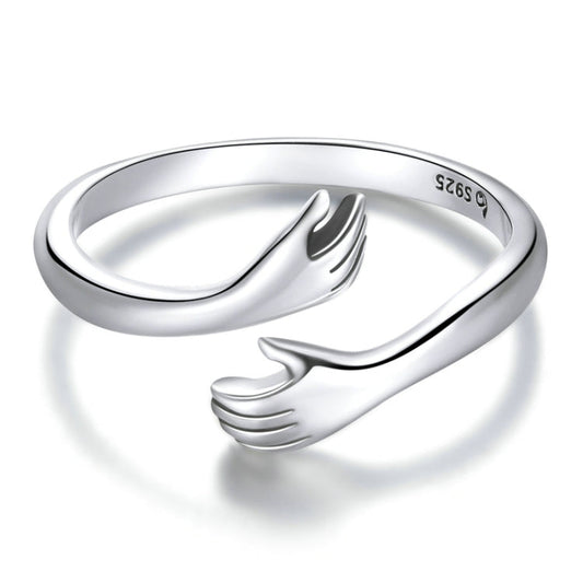 Sterling Silver S925 Warm Hug Open Adjustable Ring My Store