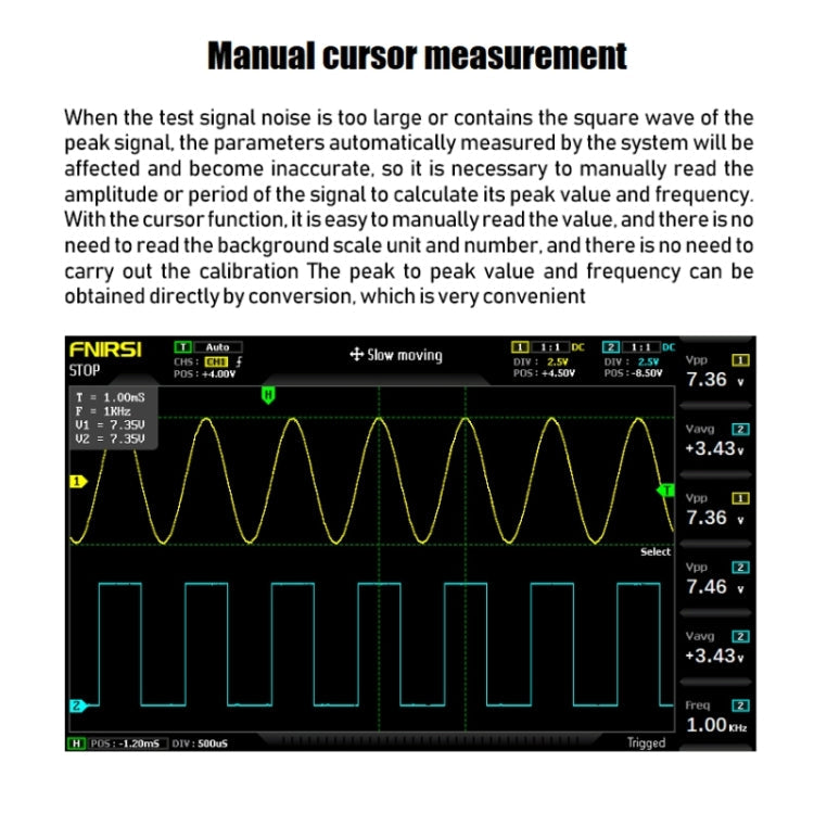 FNIRSI 2 in 1 Dual-channel 100M Bandwidth Digital Oscilloscope 1GS Sampling Signal Generator, US Plug