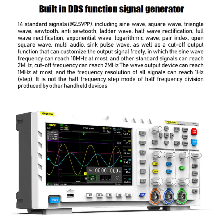 FNIRSI 2 in 1 Dual-channel 100M Bandwidth Digital Oscilloscope 1GS Sampling Signal Generator, US Plug