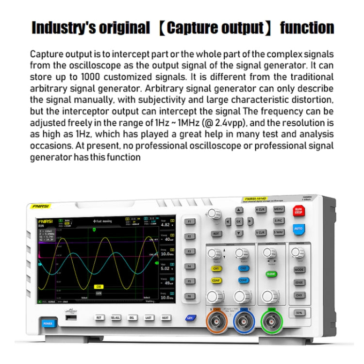 FNIRSI 2 in 1 Dual-channel 100M Bandwidth Digital Oscilloscope 1GS Sampling Signal Generator, US Plug