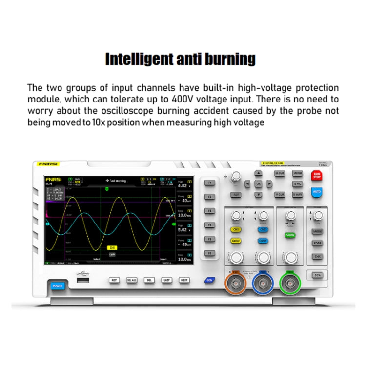 FNIRSI 2 in 1 Dual-channel 100M Bandwidth Digital Oscilloscope 1GS Sampling Signal Generator, US Plug