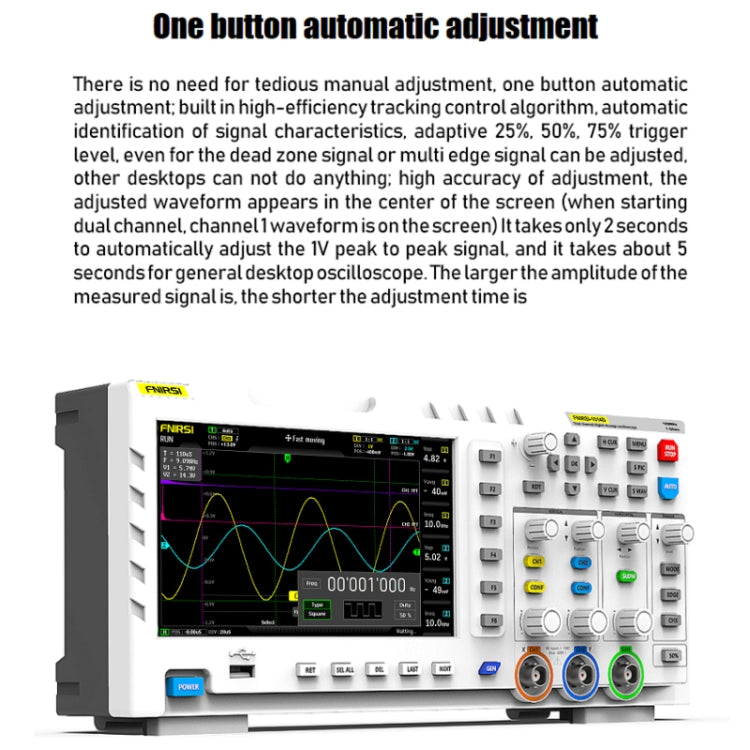 FNIRSI 2 in 1 Dual-channel 100M Bandwidth Digital Oscilloscope 1GS Sampling Signal Generator, US Plug