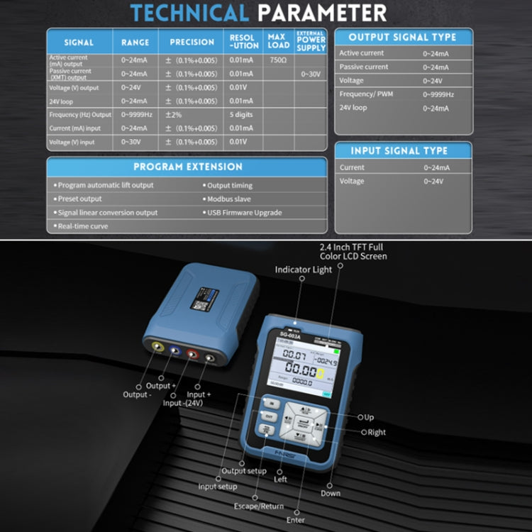 FNIRSI SG-003 Multifunctional PWM Signal Generator 4-20ma Voltage Current Calibrator, EU Plug