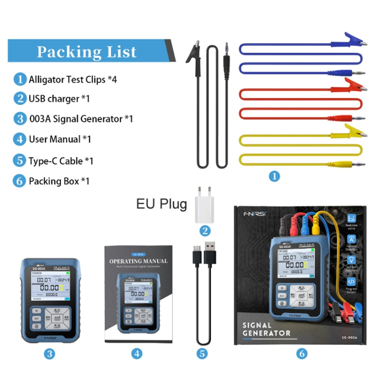 FNIRSI SG-003 Multifunctional PWM Signal Generator 4-20ma Voltage Current Calibrator, EU Plug