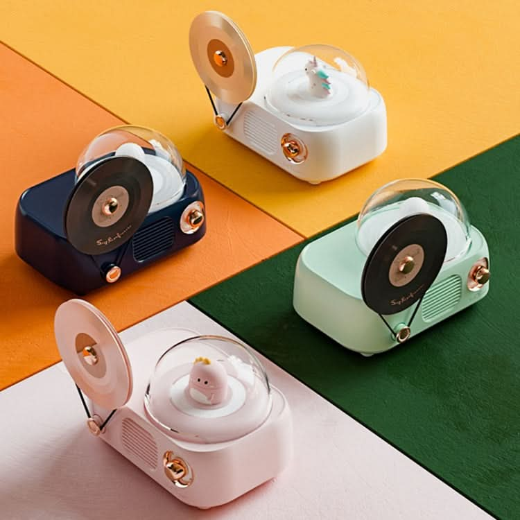 Y02 Retro Vinyl Record Player Wireless Bluetooth Speaker Ambient Light Aromatherapy Bluetooth Audio