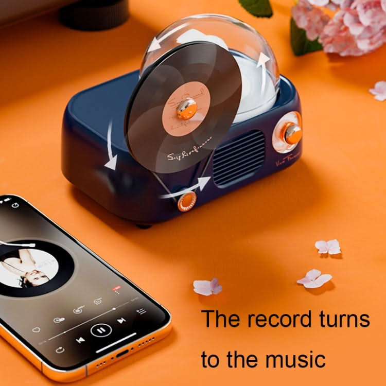 Y02 Retro Vinyl Record Player Wireless Bluetooth Speaker Ambient Light Aromatherapy Bluetooth Audio