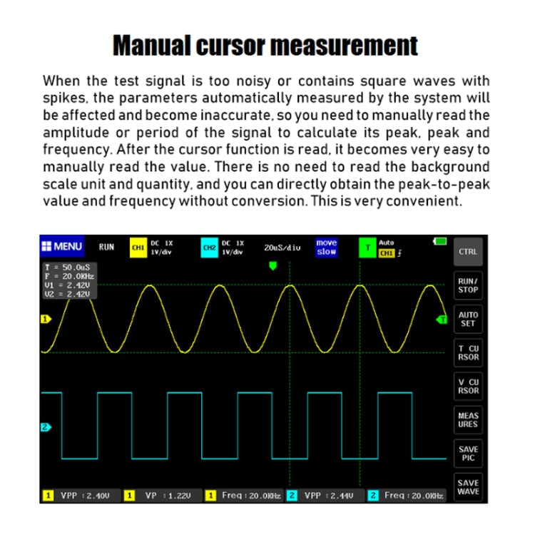 FNIRSI 1013D 1GS Sampling Dual Channel 100M Bandwidth Digital Oscilloscope, US Plug