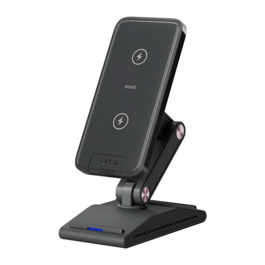 3-In-1 15W Portable Folding Desktop Stand Mobile Phone Wireless Charger