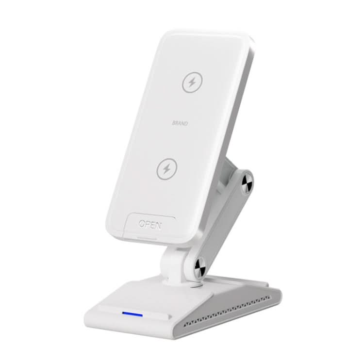 3-In-1 15W Portable Folding Desktop Stand Mobile Phone Wireless Charger