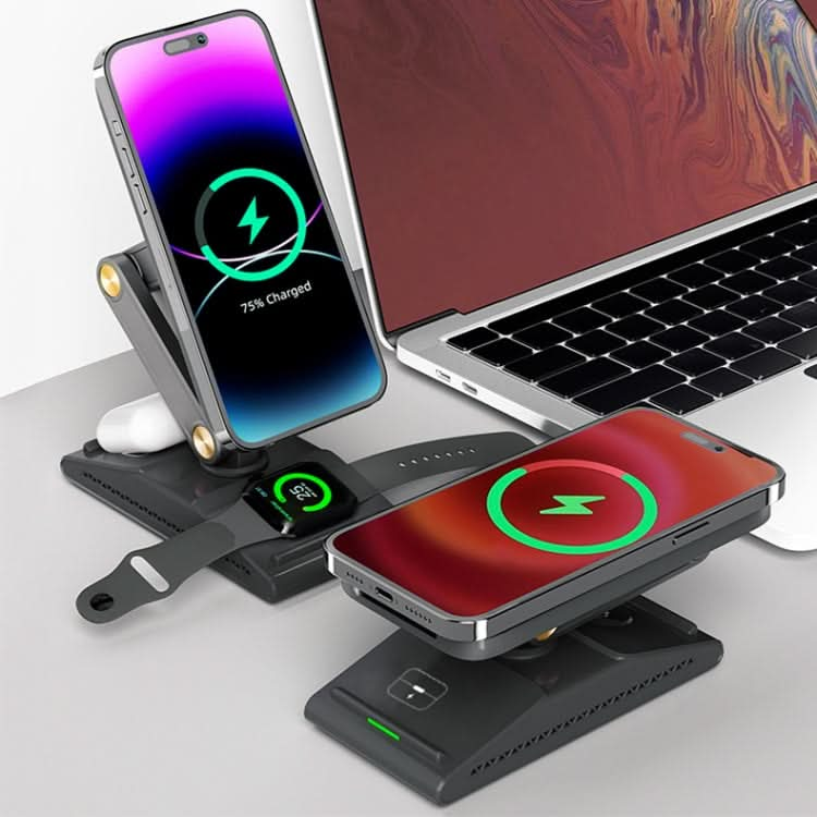 3-In-1 15W Portable Folding Desktop Stand Mobile Phone Wireless Charger