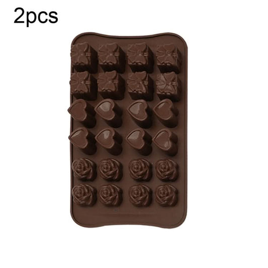 2pcs Silicone Chocolate Mold Jelly Christmas Candy Cake Mould, Style:-Reluova