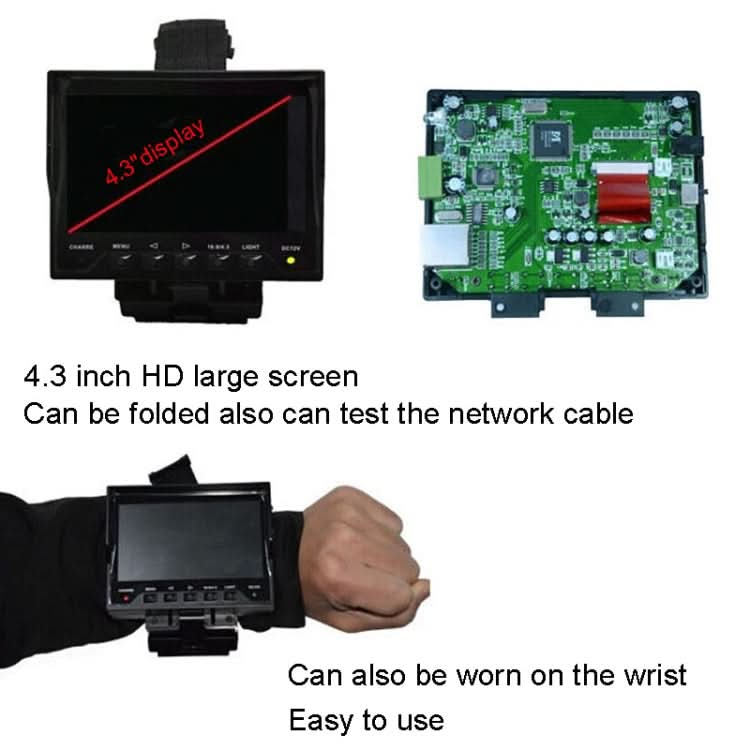 JSK-4300B 4.3 inch Handheld 12V Output Network Cable Monitoring Tester Reluova