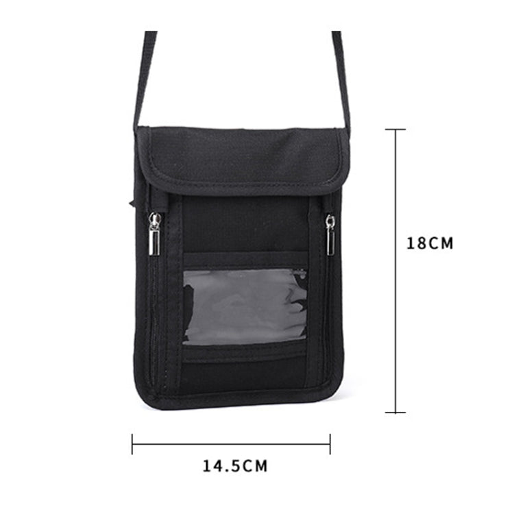 ZD-WM-06 RFID Hanging Neck Bag Passport Bag Anti-scanning Anti-magnetic Messenger ID Bag