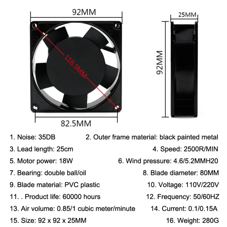 9cm Silent Chassis Cabinet Heat Dissipation Fan