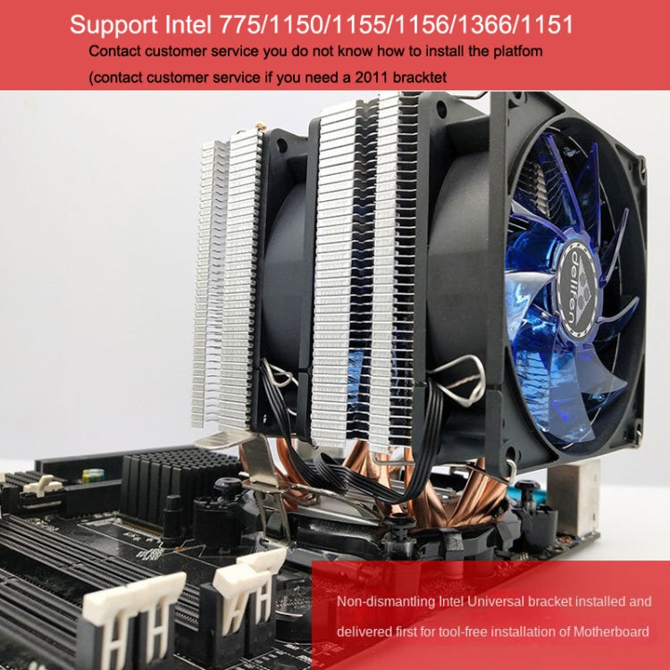 Desktop Computer Double Copper Tube CPU Radiator Super Quiet My Store