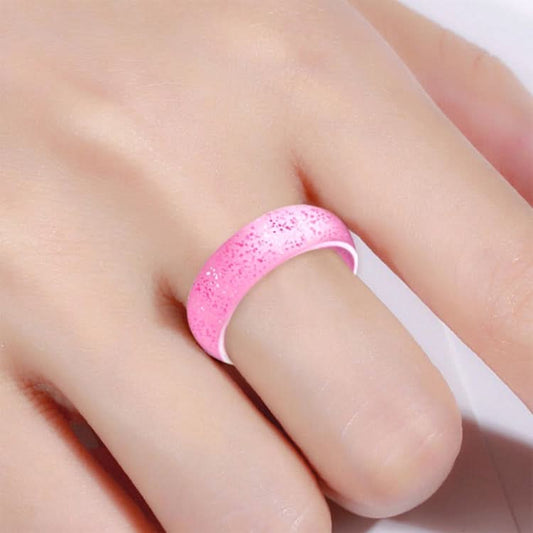 SH100 5.7mm Wide Silicone Ring Glitter Couple Ring, Series 1 Reluova