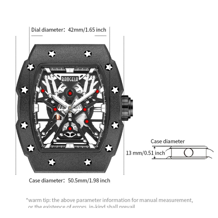 BAOGELA 224147 Wine Barrel Shaped Hollow Night Light Waterproof Sports Silicone Men Watch Reluova