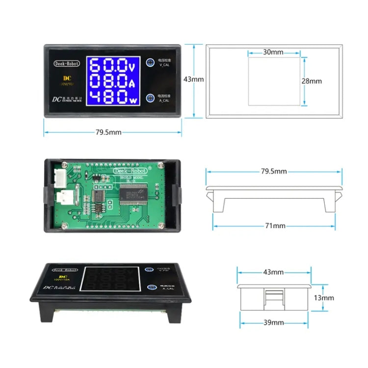 Digital 250W Power Meter Digital Display Multi-function Detector Voltmeter Reluova