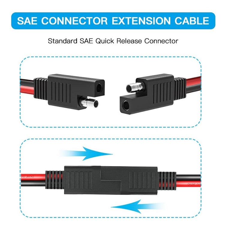 2pcs 20A Solar Car Battery SAE Power Extension Cable