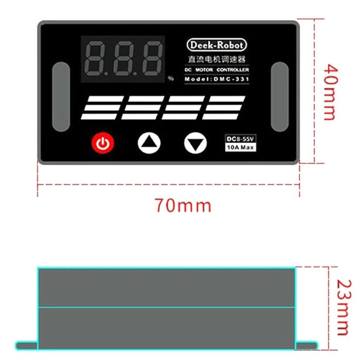 Deek-Robot DMC-331 PWM DC Motor Speed Controller Wide Voltage DC8-55V Speed Regulator Reluova