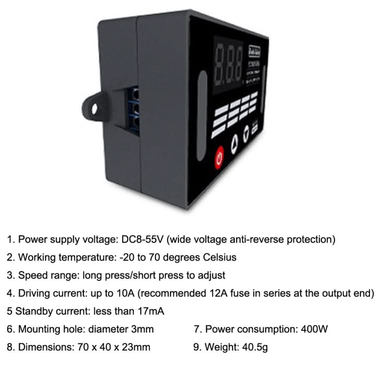 Deek-Robot DMC-331 PWM DC Motor Speed Controller Wide Voltage DC8-55V Speed Regulator Reluova