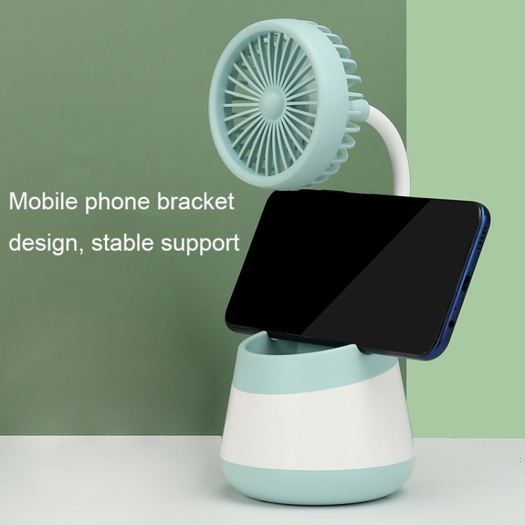 276A USB Charging Desktop Pen Holder Fan with Phone Holder Function Student Dormitory Portable Fan Reluova