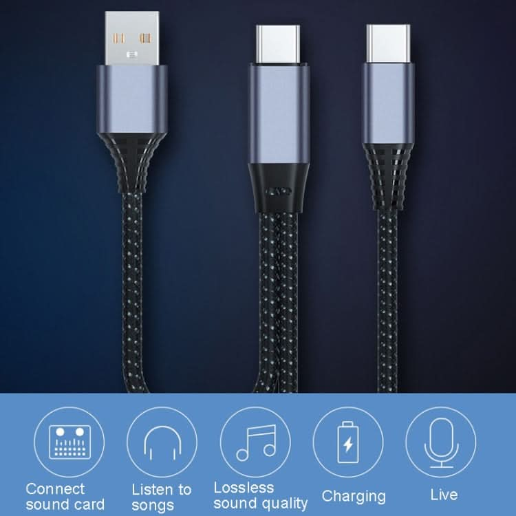 Live OTG Sound Card Cable Mobile Phone Charging Audio Recording Data Cable