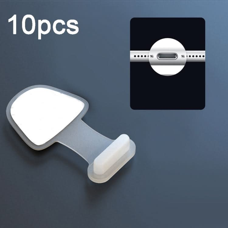 10pcs Mobile Phone Charging Port Silicone Anti-Dust Plug Back-adhesive Loss-proof Cover