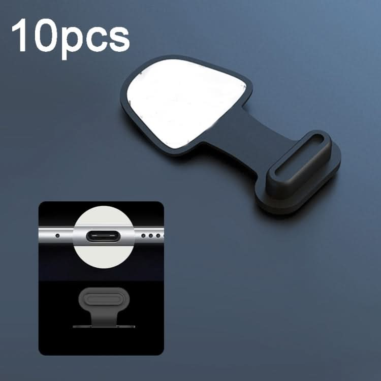 10pcs Mobile Phone Charging Port Silicone Anti-Dust Plug Back-adhesive Loss-proof Cover