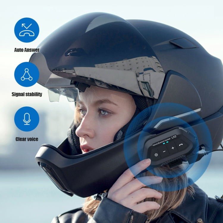 LX2 Motorcycle Helmet Bluetooth Earphone Waterproof Noise Canceling Motorcycle Headphones