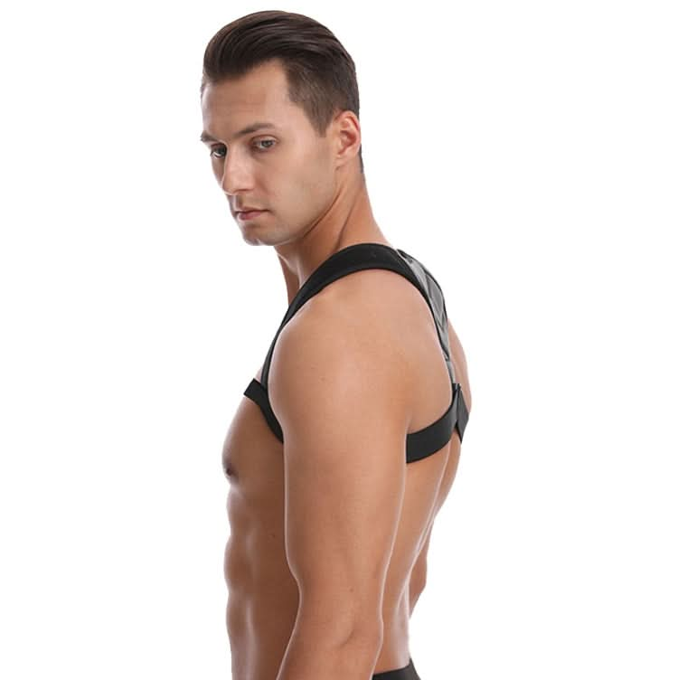 MK118 Back Correction Belt PU Leather Anti-Hunchback Strap Posture Corrector Reluova