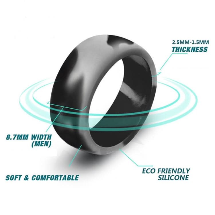 SiR013 8.7mm Curved Outdoor Sports Silicone Ring, Series 1 Reluova