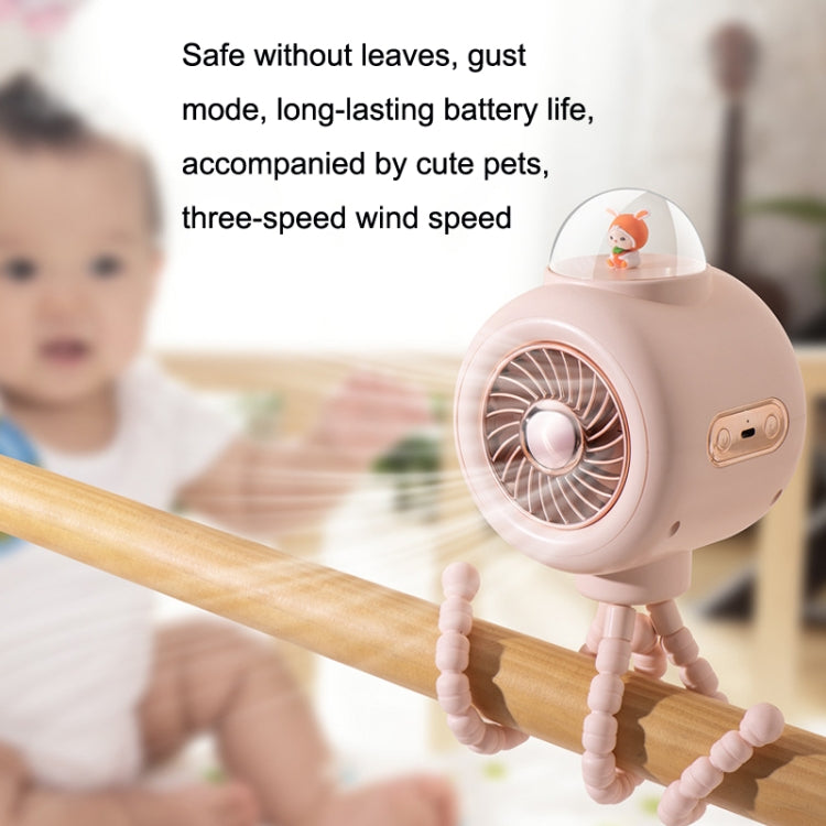 Baby Stroller Fan Home Mute Outdoor Cooling Portable Rabbit Octopus Fan Reluova